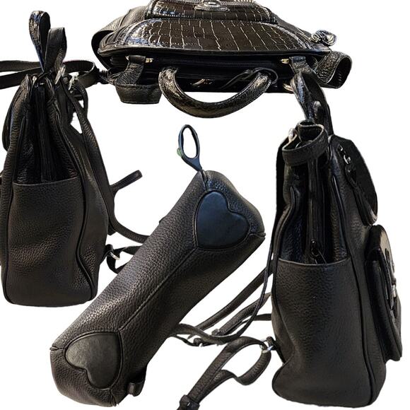 Brighton Donatella Pebble Leather Organizer Wallet Backpack Shoulder Bag - Picture 8 of 10